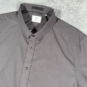 7 Diamonds 4 Way Stretch Performance Geometric Print Button Shirt Mens Size 2XL